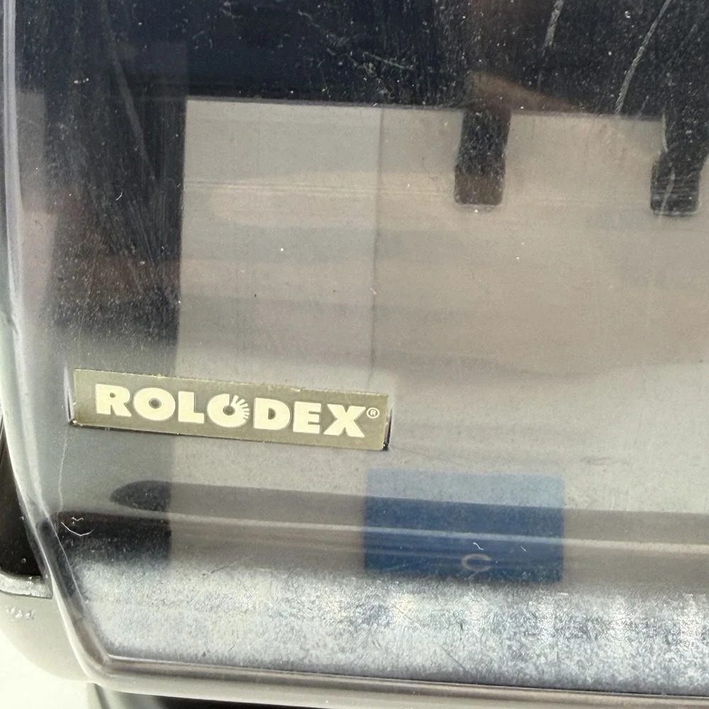 Rolodex Nsw-24c Black Covered Rotary Card File Swivel Holds 500 B1